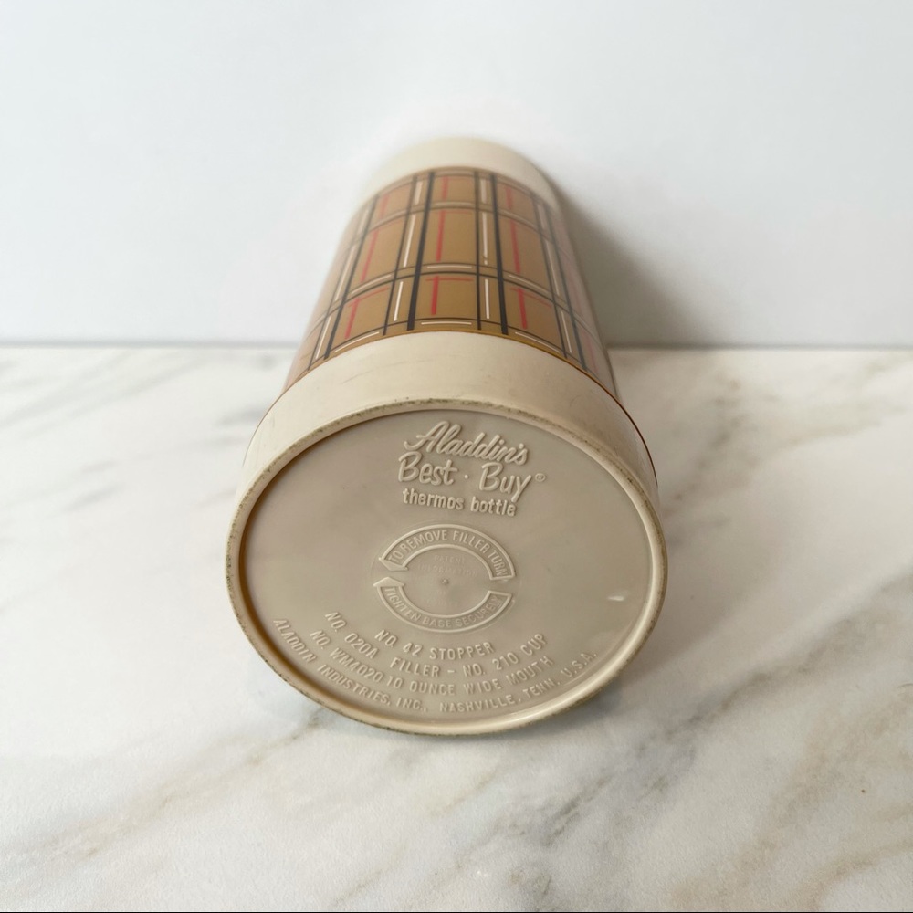 Vintage 1960s 70s Aladdin Plaid Thermos 10 oz - Picture 4 of 5